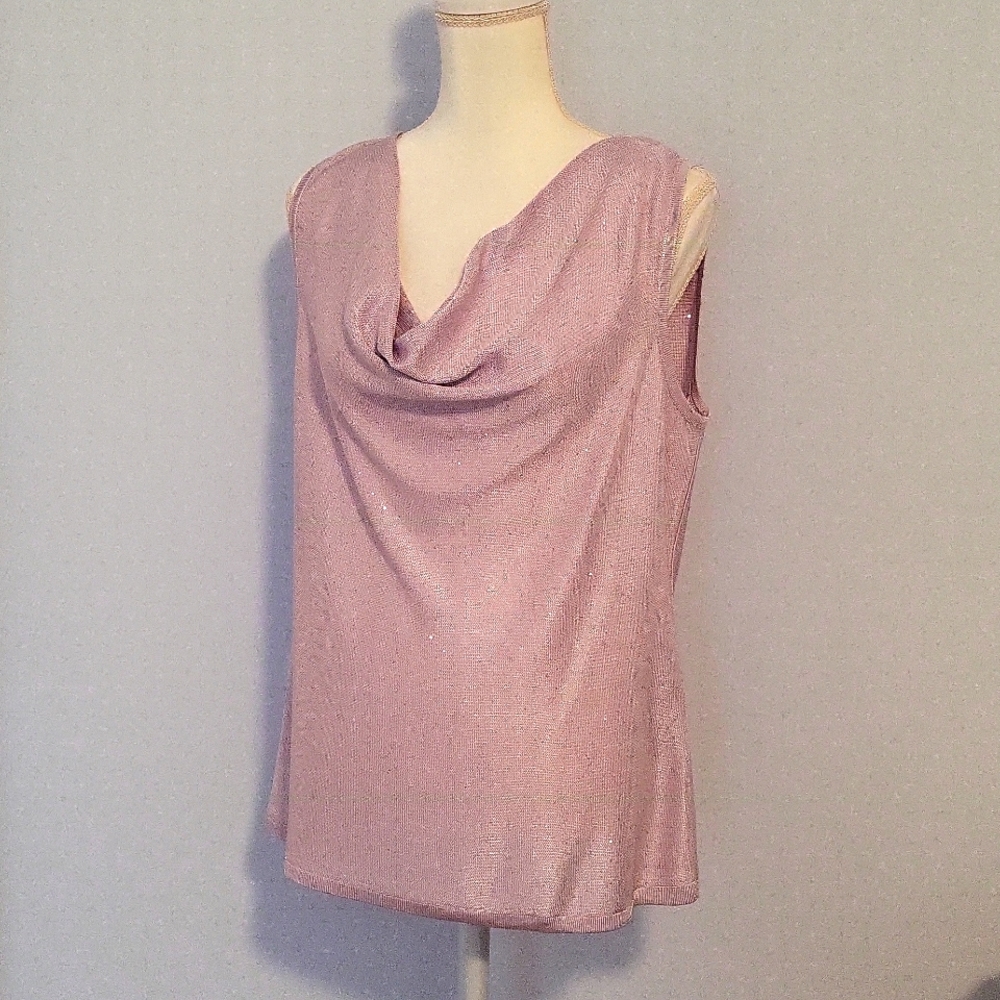 Sequin drape neck tank